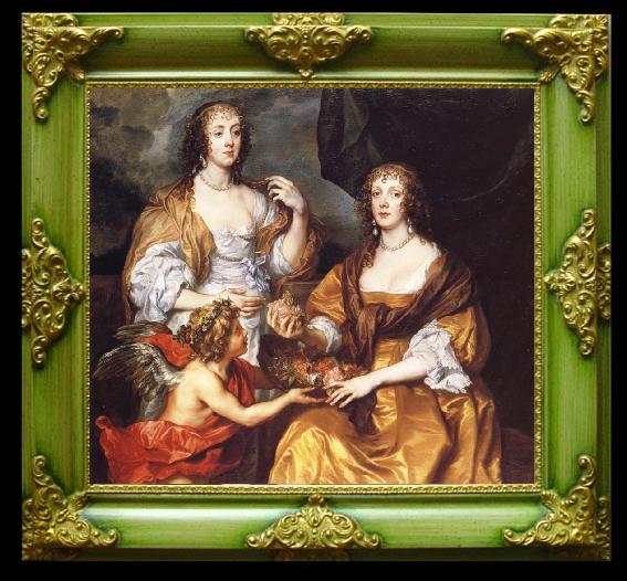framed  Anthony Van Dyck Lady Elizabeth Thimbelby and Dorothy,Viscountess Andover, Ta119-2